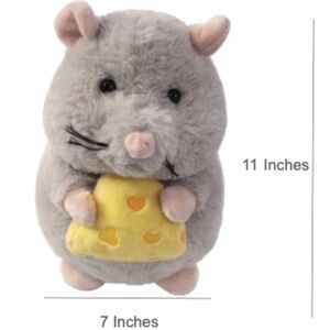 Medium Mouse with Cheese Plush, Gray, 12", Valentine's Day Celebration